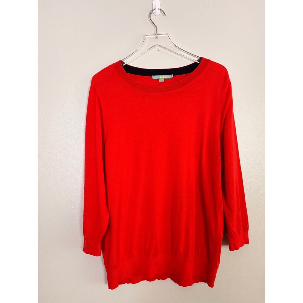 Boden Orange 100% Wool Pullover Crew Neck Sweater Shirt Size US 18